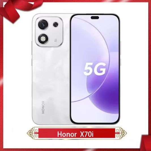 Honor X70i 5G Chinese Version White Smartphone Facial Recognition & Fingerprint Unlock Function Dust Water & Scratch Resistant HD Screen Super/Fast Charging (RAM 12GB+256GB ROM) Smartphone + FREE 2pc Film. smp