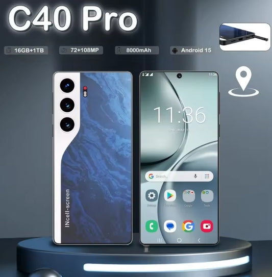HOT 2025 NEW C40 Pro Original Intelligent 4G 5G 16GB-1T Android Global Version (Black) Smartphone smp