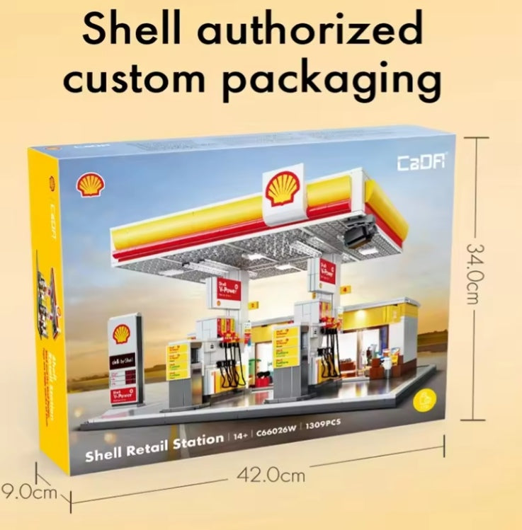 Shell Retail Station Car Wash Gas Station Building Blocks Set Toys tys bbs crs