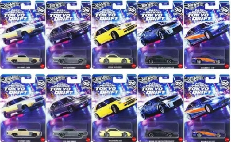 Hot Wheels Fast & Furious Tokyo Drift Toy Cars 10pcs Set tys crs