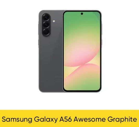 Samsung Galaxy A56 Exynos 5G Global Version Smartphone Facial Recognition & Fingerprint Unlock Function Dust Water & Scratch Resistant HD Screen Super/Fast Charging (RAM 12GB+256GB ROM) (Graphite) Smartphone smp