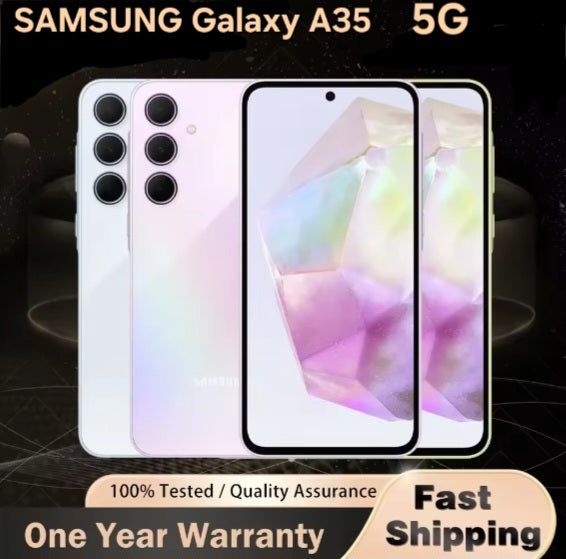 Samsung Galaxy A35 5G Global Version Purple Smartphone Dust Water & Scratch Resistant HD Screen Super/Fast Charging Smartphone. smp