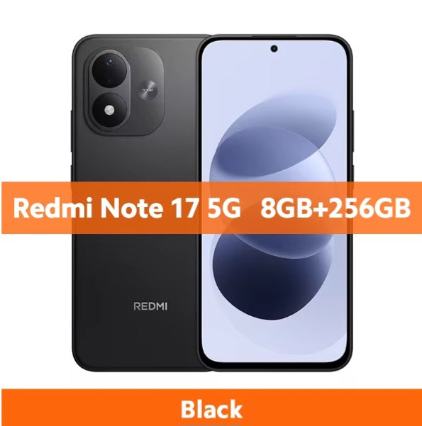Xiaomi Redmi Note 17 5G Global Version Black Smartphone Dust Water & Scratch Resistant HD Screen Super/Fast Charging Smartphone (RAM 8GB+256GB ROM). smp